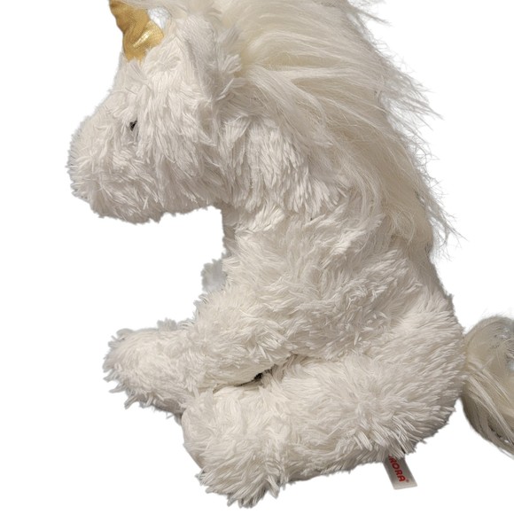 Aurora White 2018‎ Unicorn Gold Horn Black Eyes Animal Plush Stuffed Toy 12 In - Picture 4 of 9